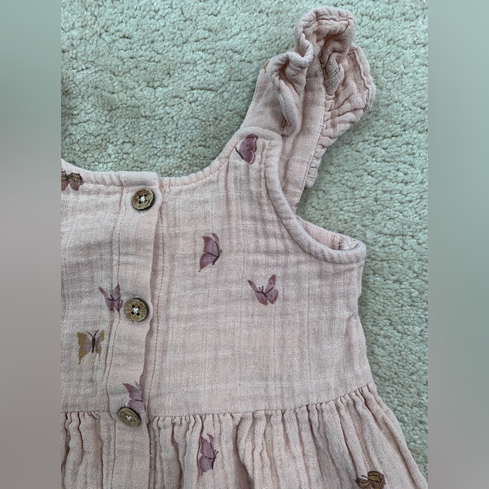City Mouse Size 4 Years Light Pink Muslin Dress with Butterflies - Picture 5 of 6